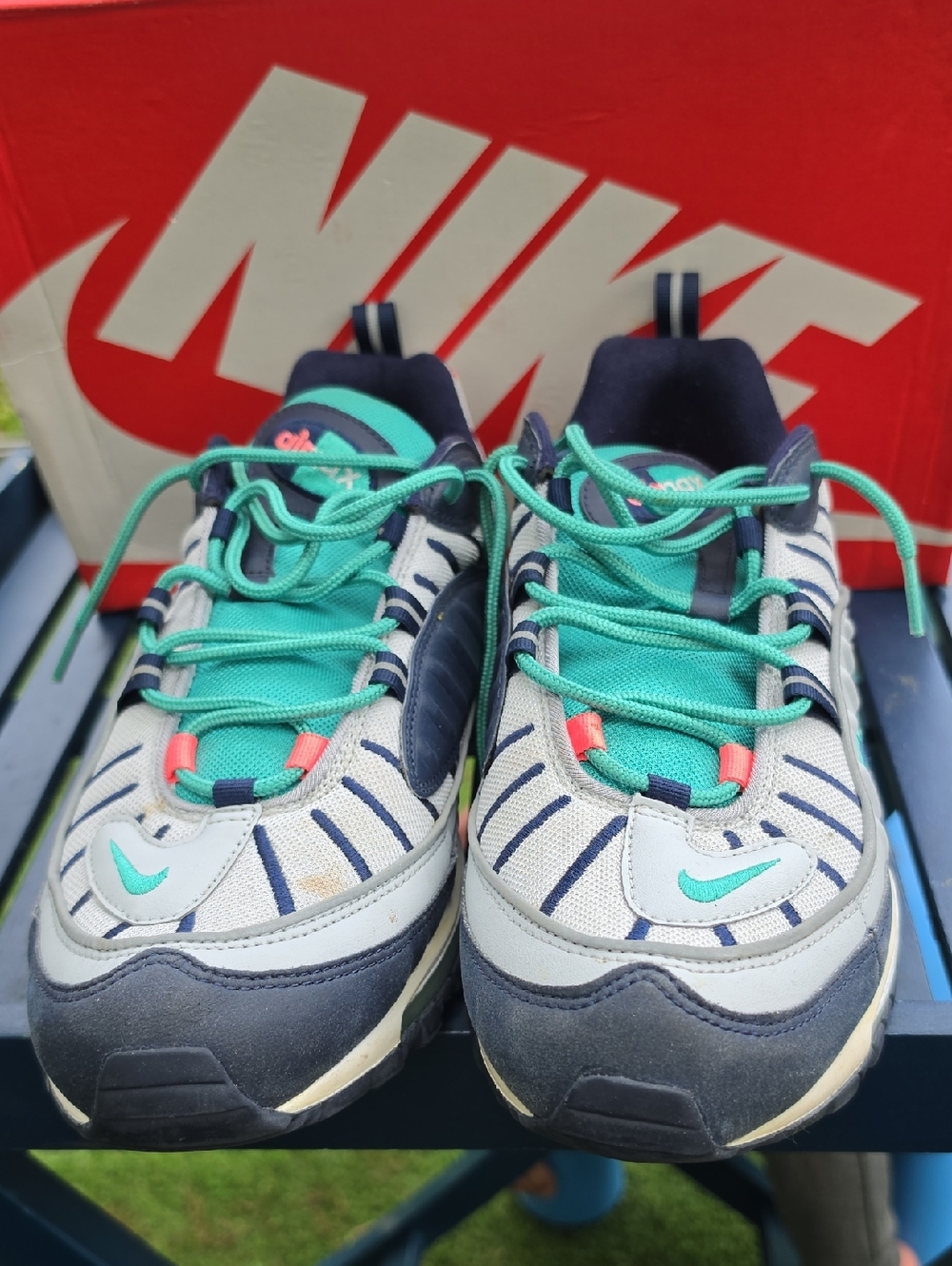 Nike Air Max 98 South Beach 2018 Navy, Teal & White Size 12